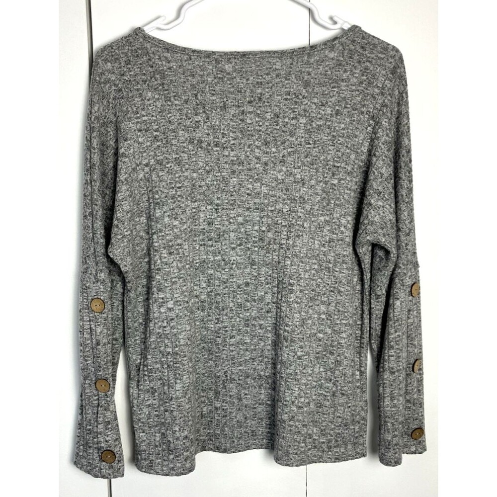 NEW YORK & COMPANY Womens Ribbed Knit Gray Sweater Size Small - Picture 7 of 7